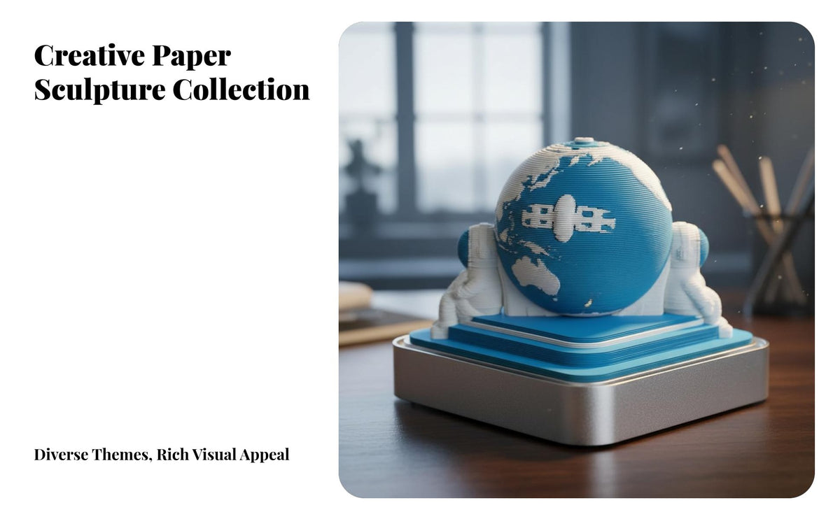 Creative Desktop Calendar, 3D Paper Sculpture Model, Earth Theme Planner 2026