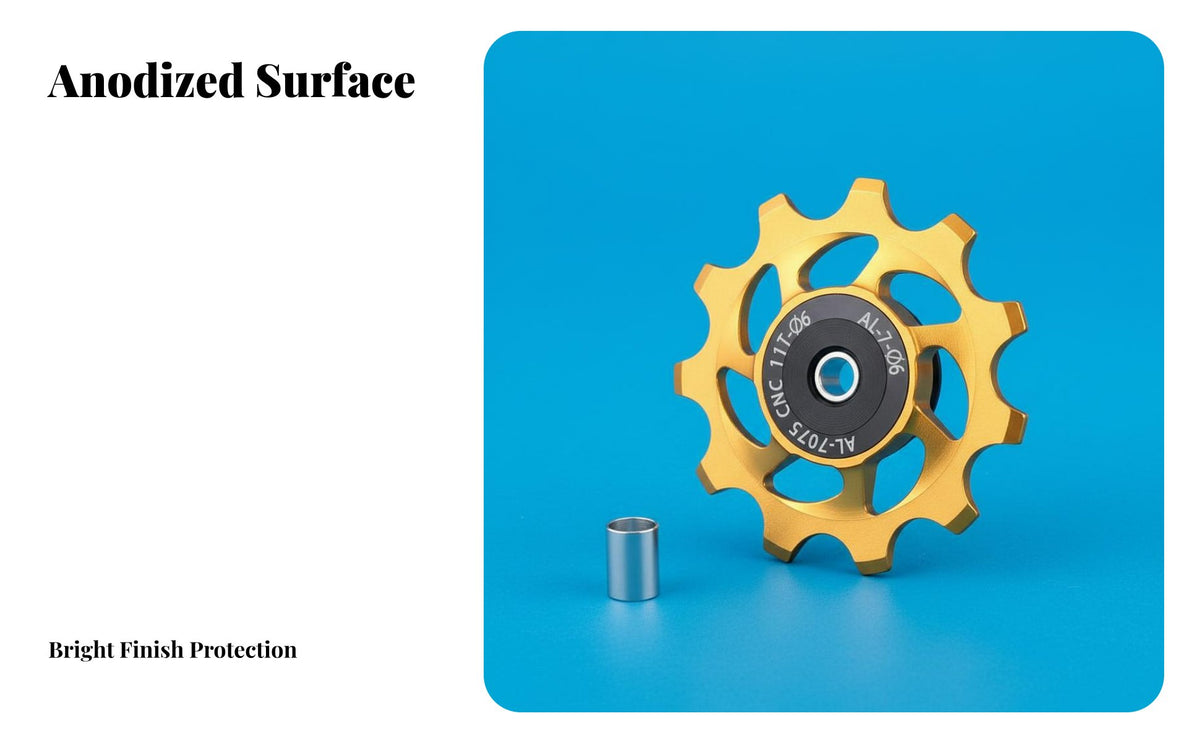 11T Ceramic Bearing Guide Wheel Lightweight Design Rear Derailleur Pulley Aluminum Rear Derailleur Pulley Anodized Finish