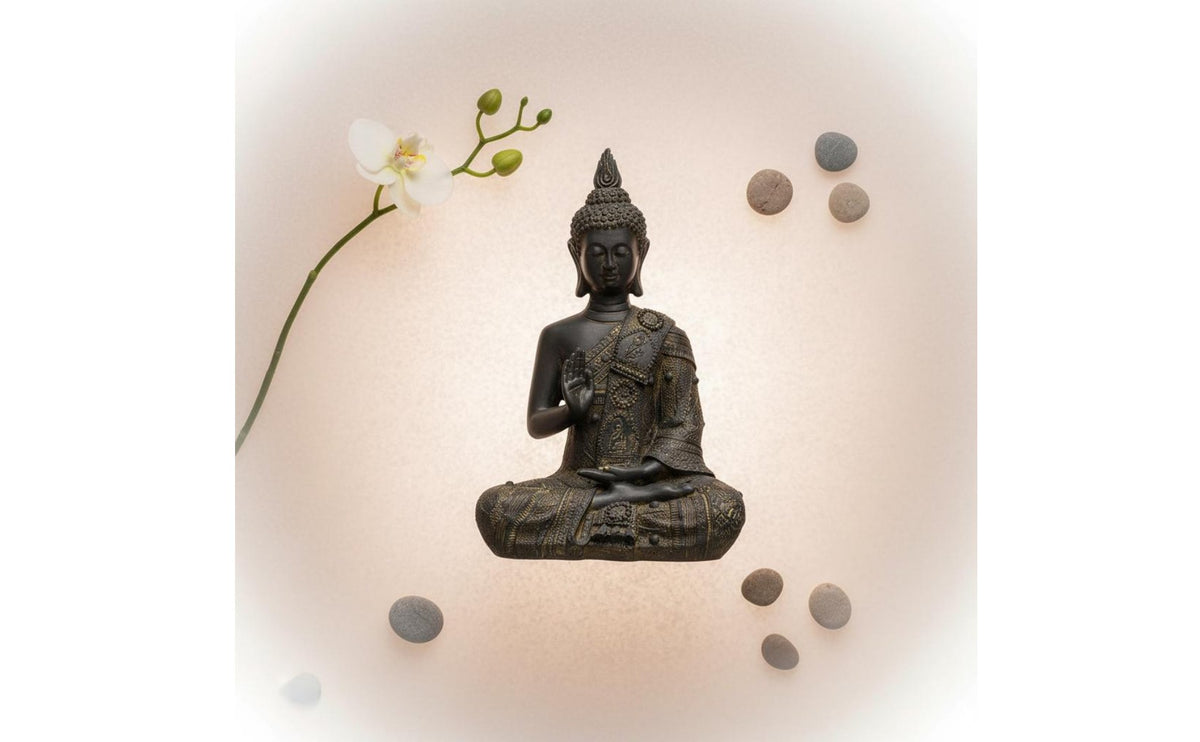 Thai Buddha Sculpture Hand Painted Home Decor Antique Finish for Restaurant