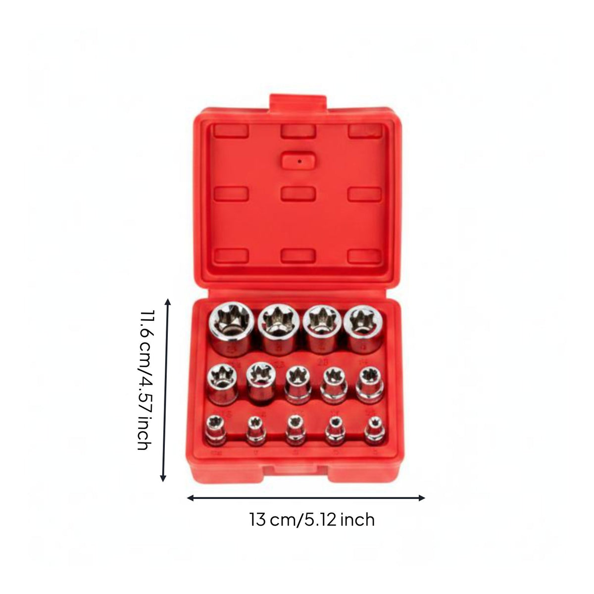 14 Pieces E Pattern Socket Set Drop Molded External Drive Tool Bit Wide Size Range Auto Tool for Garage