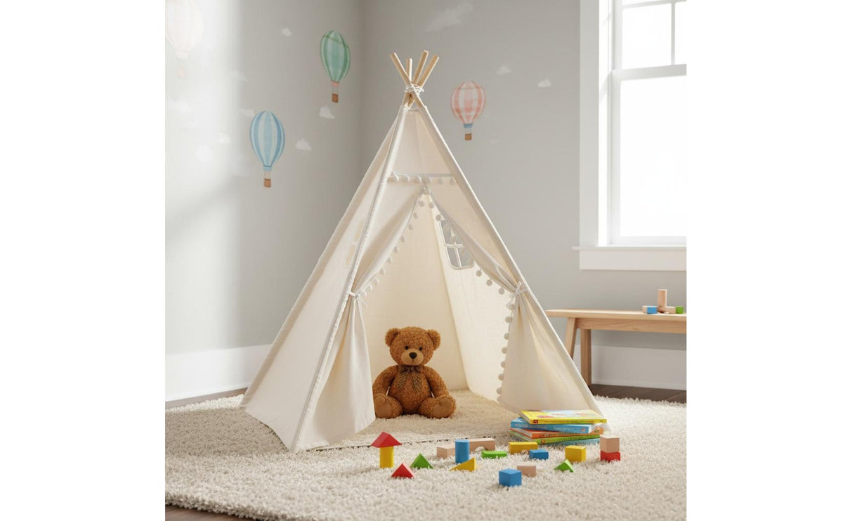Kids Play Tent Easy Assembly Children's Indoor Playing Tent Portable Children's Play Tipi for Little Ones, Infants, Photography Prop, Playroom, Bedroom