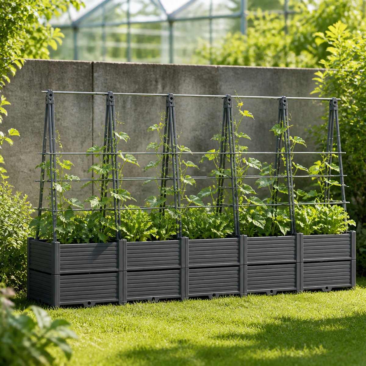 Trellis Planter 180cm Balcony Home Garden For Climbing Plants Deep Planter Box