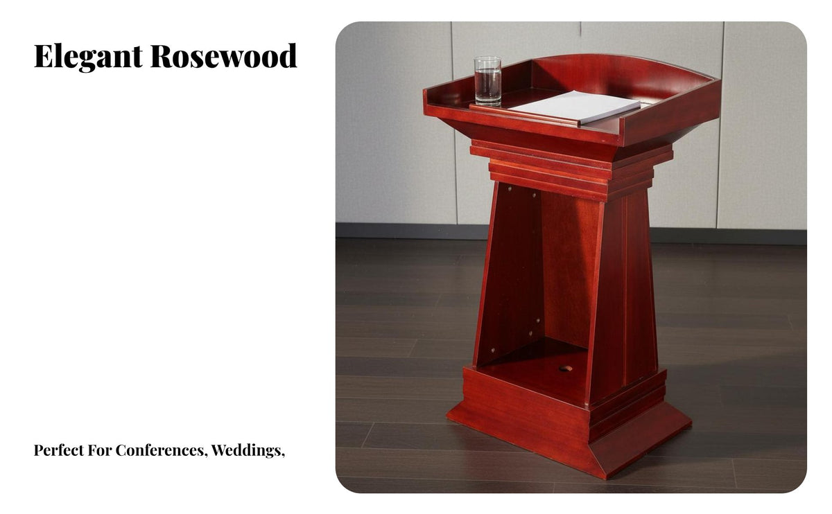 Modern Design Wooden Speech Stand Professional Look Floor Standing Podium Fine Workmanship Conference Presentation Desk Stable Design for Presenters, Event Hosts, Classrooms, Classroom, Lecture Halls, Auditoriums