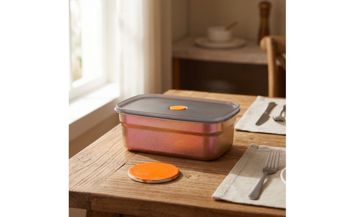 Food Container Rectangular Food Container with Lid Shiny Box for Commuters, Campers, Workday Meal, Camping, Travel
