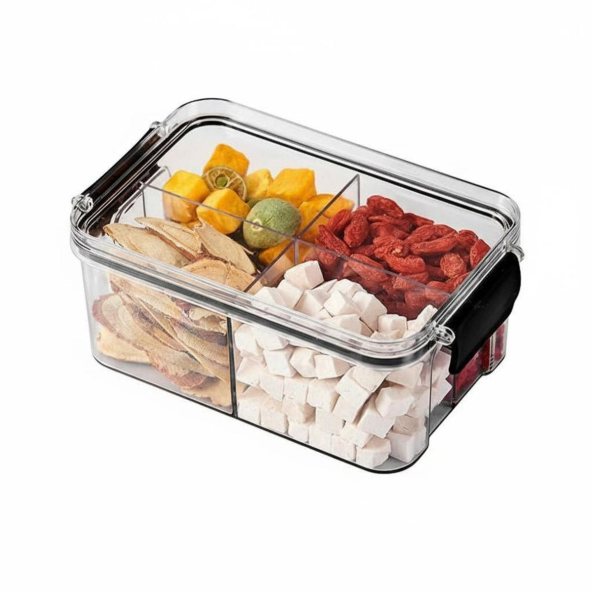 4-Compartment food container Easy to Clean 4-Compartment Storage container Stackable Design