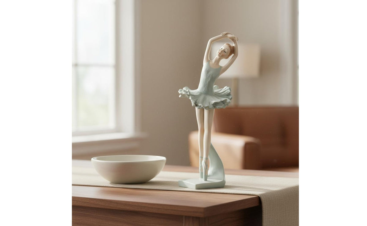 Ballet Dancer Figurine Fine Details Ballet Girl Sculpture Delicate Workmanship Ballerina Statue for Bedroom, Bookshelf