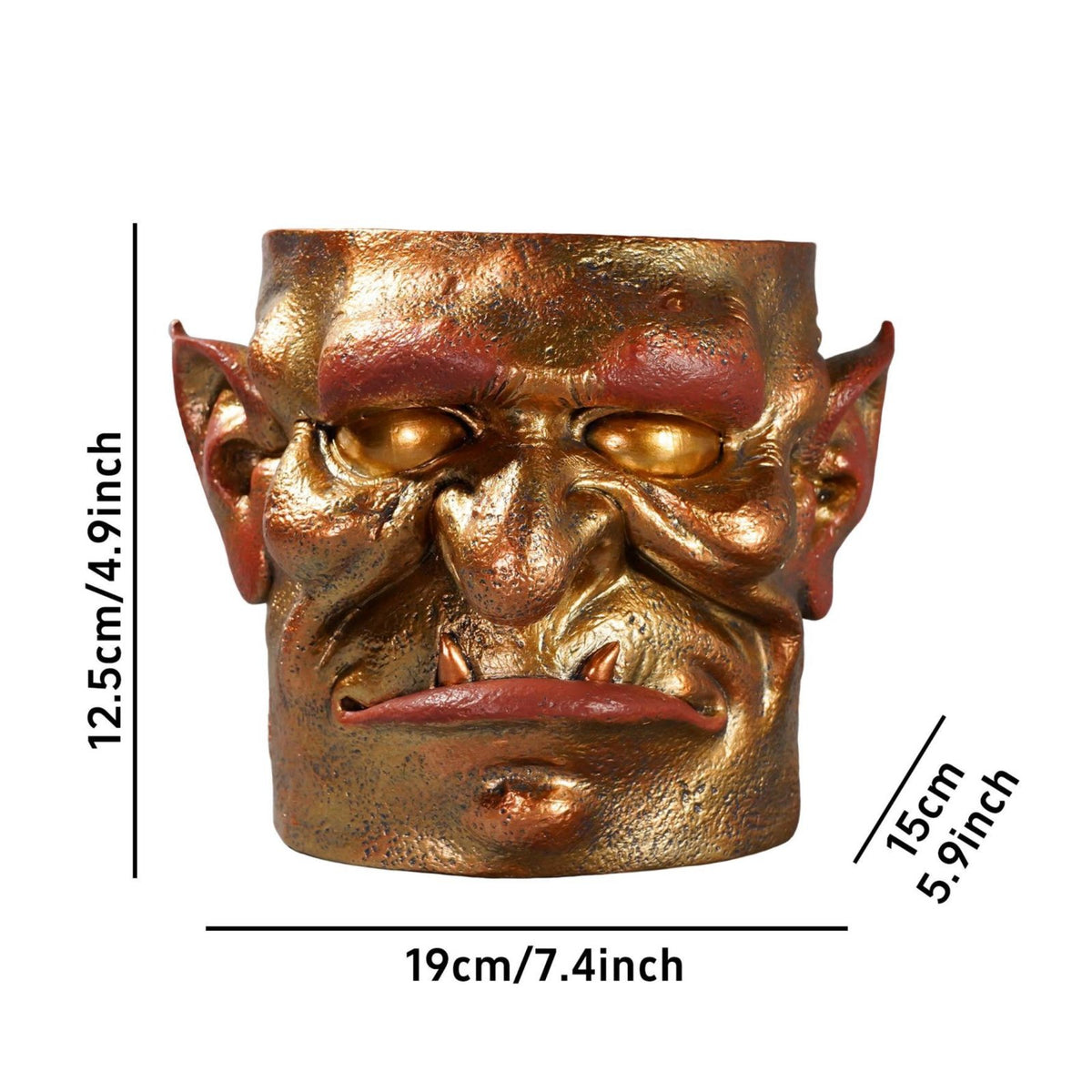 Decorative Head Planter Embossed Head Planter Human Face Pot uncoveredTop Plant Holder Indoor Outdoor Use