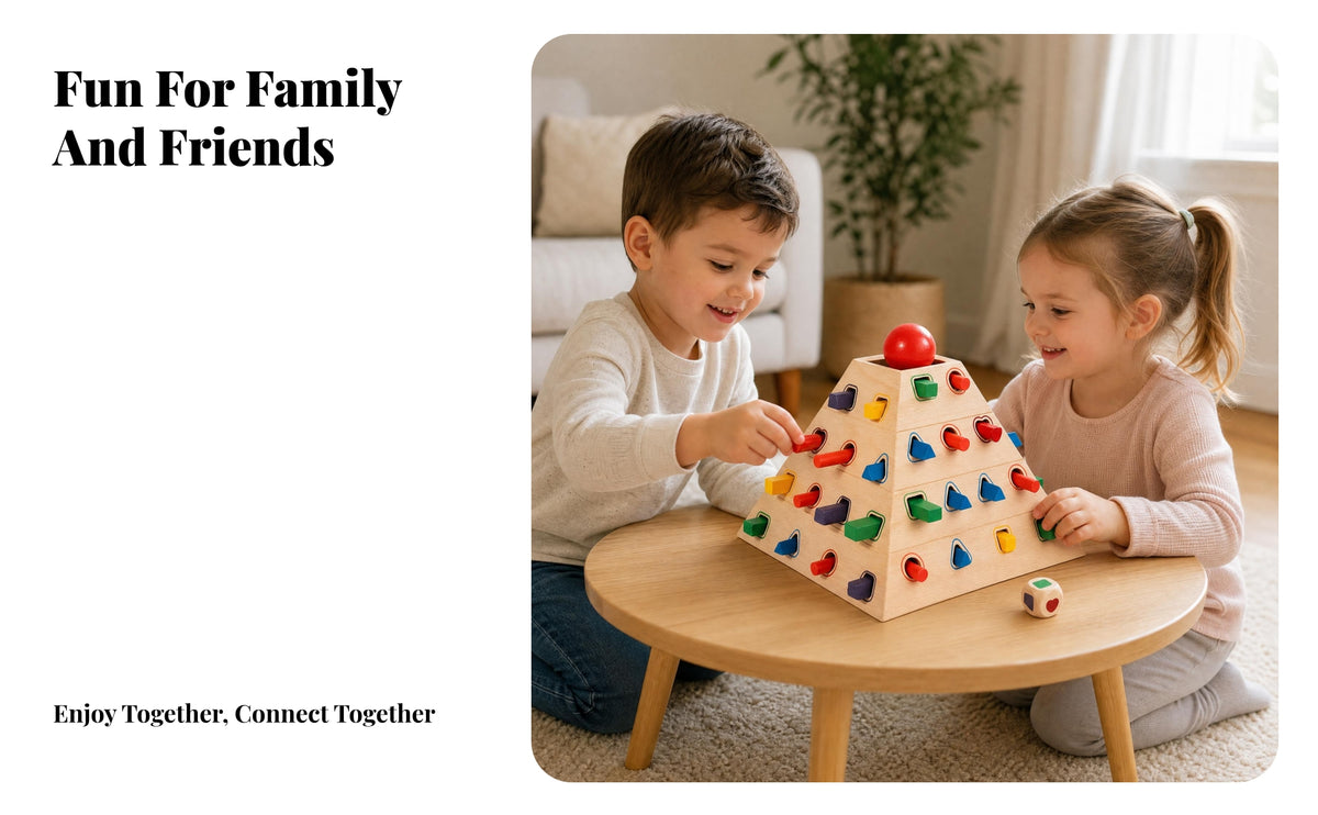 Stepped Design Educational Pull-Stick Toy Educational Wooden Pyramid Game Fine Motor Skills Wooden Stick Puzzle Hand-Eye Coordination for Children