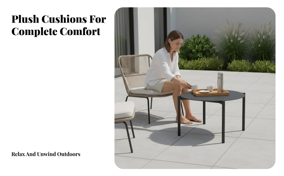 4-Piece Woven Sofa Seating Weather-Resistant Outdoor Furnishing Modern Design Patio Set for Businesses, Homeowners, Terrace, posterioryard, Balcony