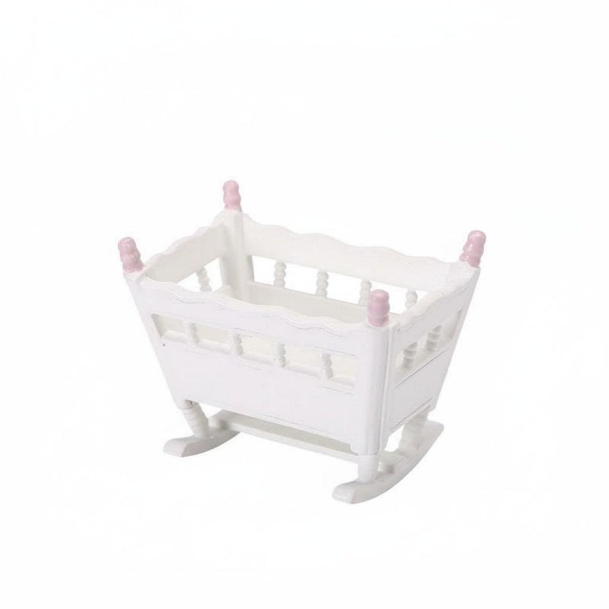 Dollhouse Infant Cradle Realistic Design Miniature Infant Cradle High Detail Dollhouse Rocking Crib for Model Collectors, Hobbyists, Diorama Projects