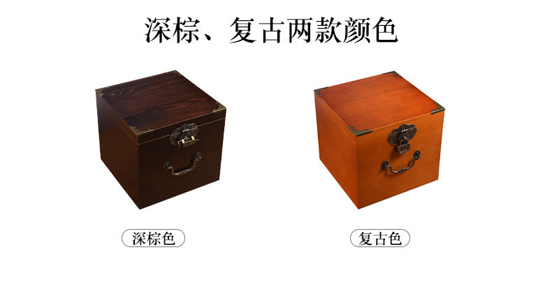 Vintage Wooden Storage Box with Lid