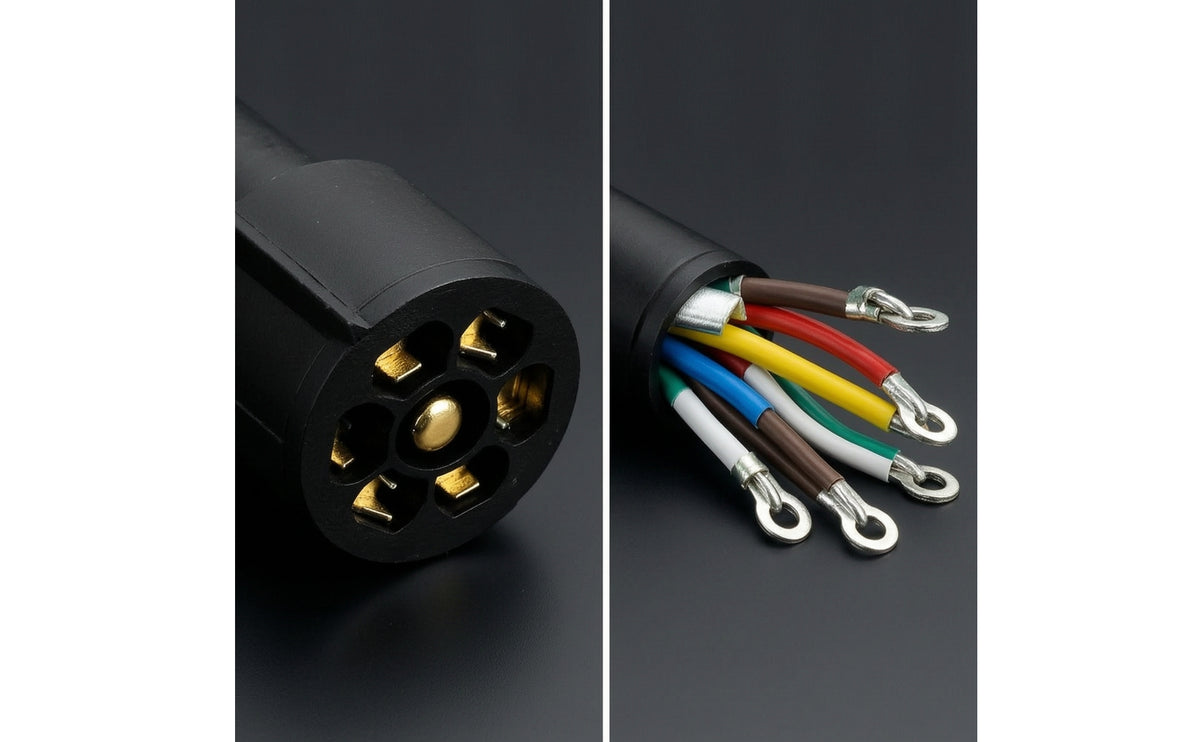 Trailer Wiring Harness Color-Coded 7-Way Trailer Cord Heavy-Duty for RV Towing