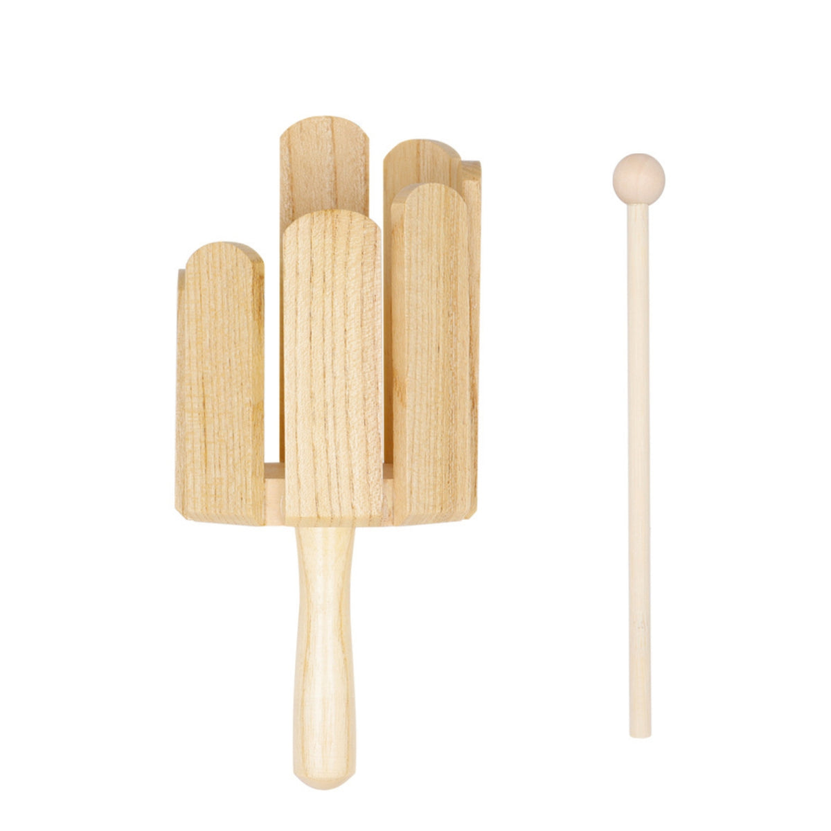 Multitone Wood Block Resonant Wood Block with Mallet Wooden Percussion Instrument Compact Lightweight for Children, Classroom