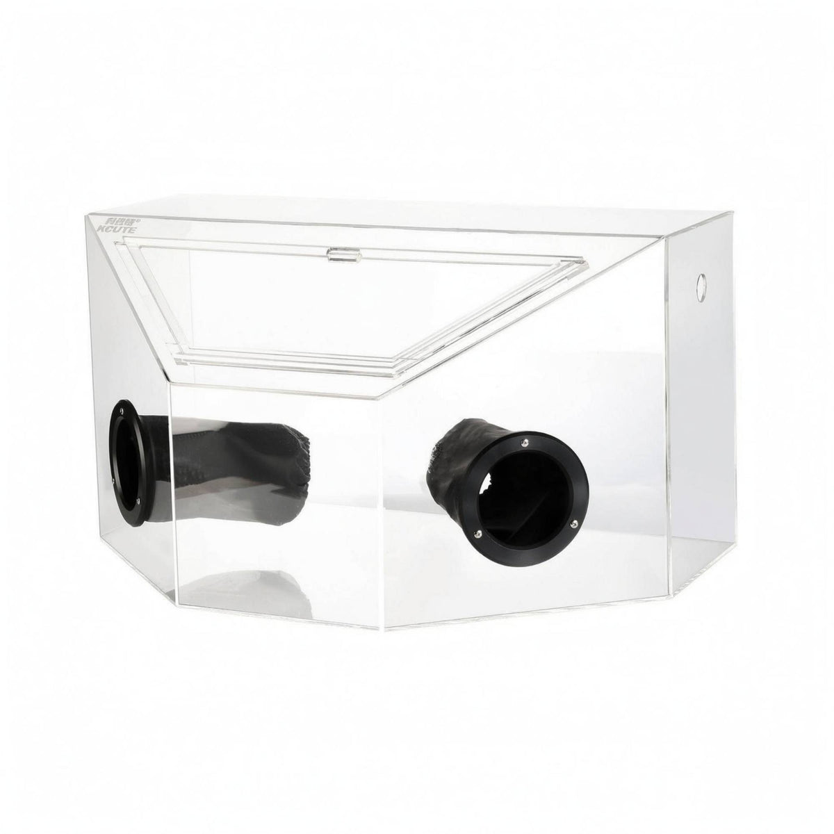 Glove Ports Acrylic Dust Box Slanted Top Dustproof Enclosure