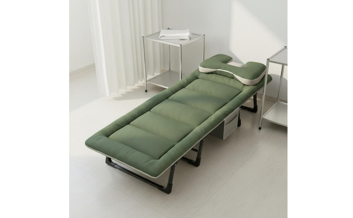 Office Rest Bed Easy Storage Padded Folding Cot Ergonomic Design Portable Guest Bed for Hospital, Camping