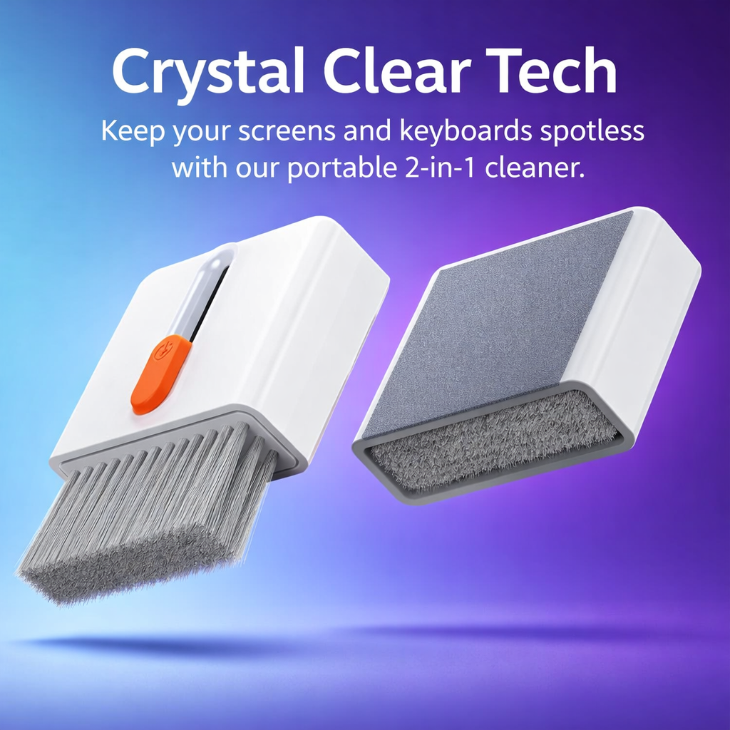 2-in-1 Screen Cleaning Brush Portable Electronics Cleaner Kit, Digital Cleaner for Phone Laptop Keyboard Computer