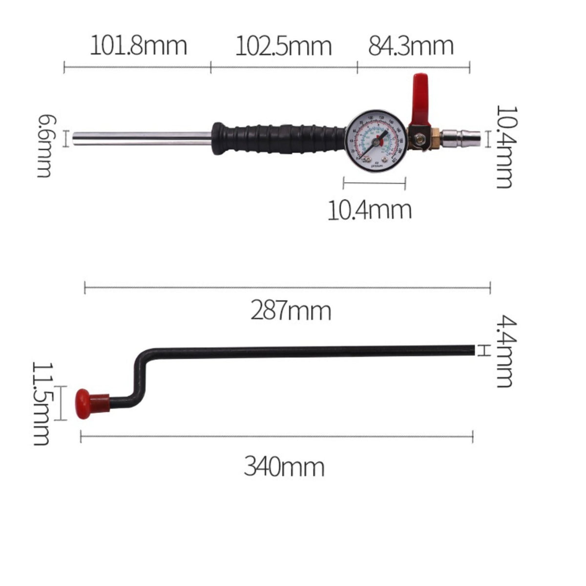 Fast Inflation Tire Inflator with Pressure Gauge Easy to Read Gauge Extended Truck Tire Inflator Reinforced Crank for Mechanics, Garage