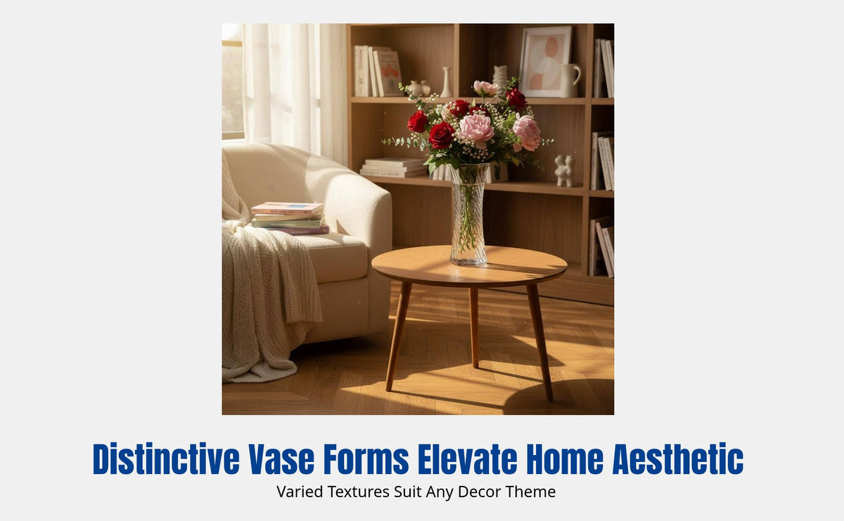 Large Glass Vase, Transparent Hydroponic Flower Vase, Decorative Centerpiece for Living Room