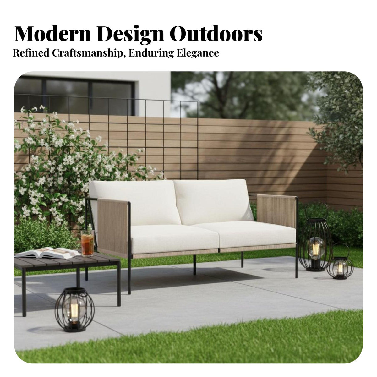 Woven Rope Armchair Waterresistant Woven Rope Club Chair Sunlight-Withstandant Outdoor Furniture for Hotel Managers, Business Buyers, Balcony