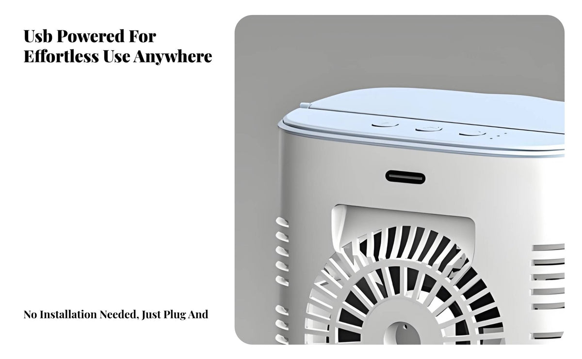 Mini Water-Cooling Chiller Humidifying Function Water-Cooling Air Chiller Three Settings Misting Humidifier Fan for Students, Office Workers