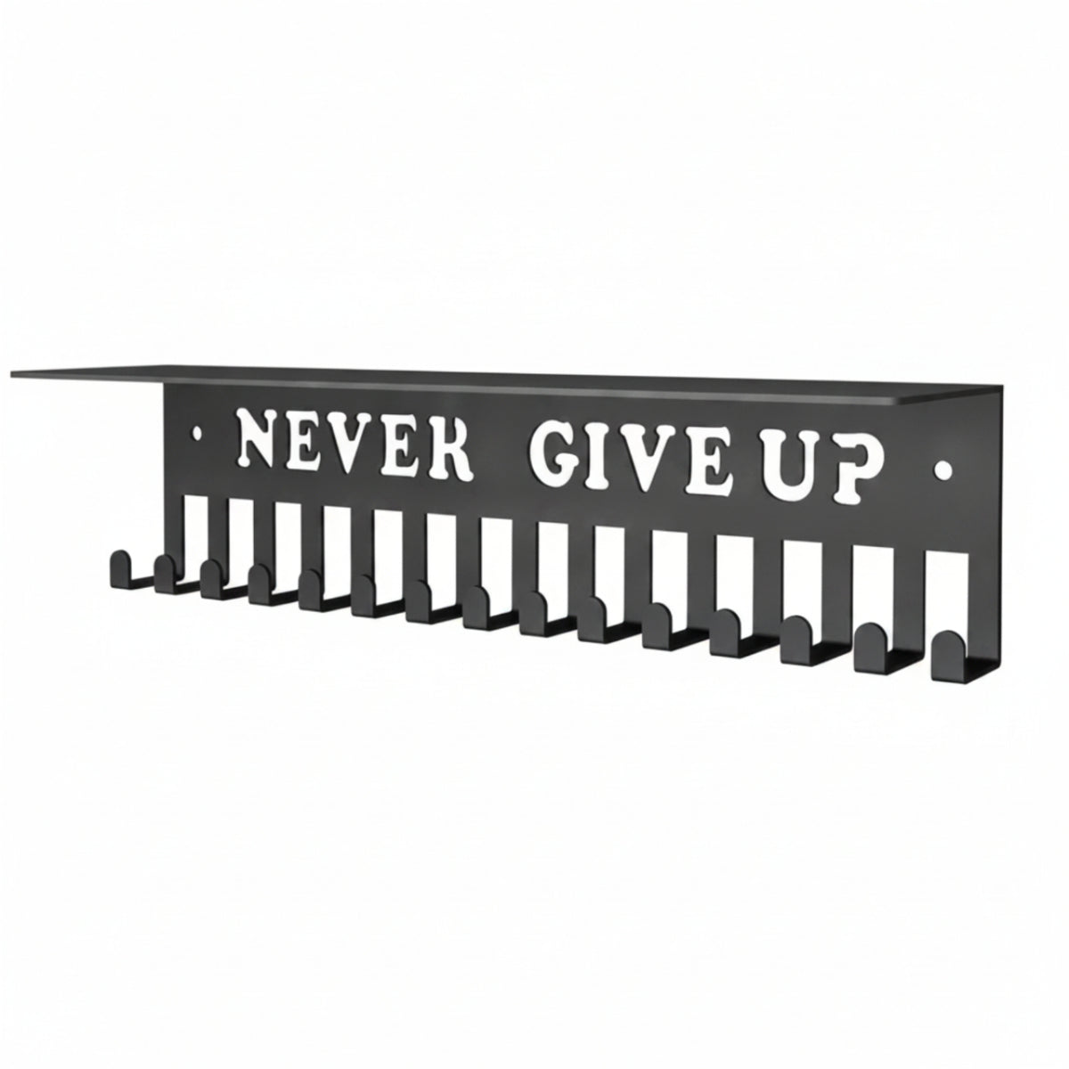 Black Medal Hanger with Shelf Heavy-Duty Medal Holder with Shelf Modern Simple for Athletes