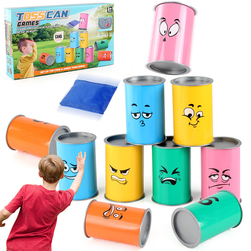Fun Expression Throwing Can Set for Kids Parent-Child Interactive Game Creative Bean Bag Knockdown Bucket
