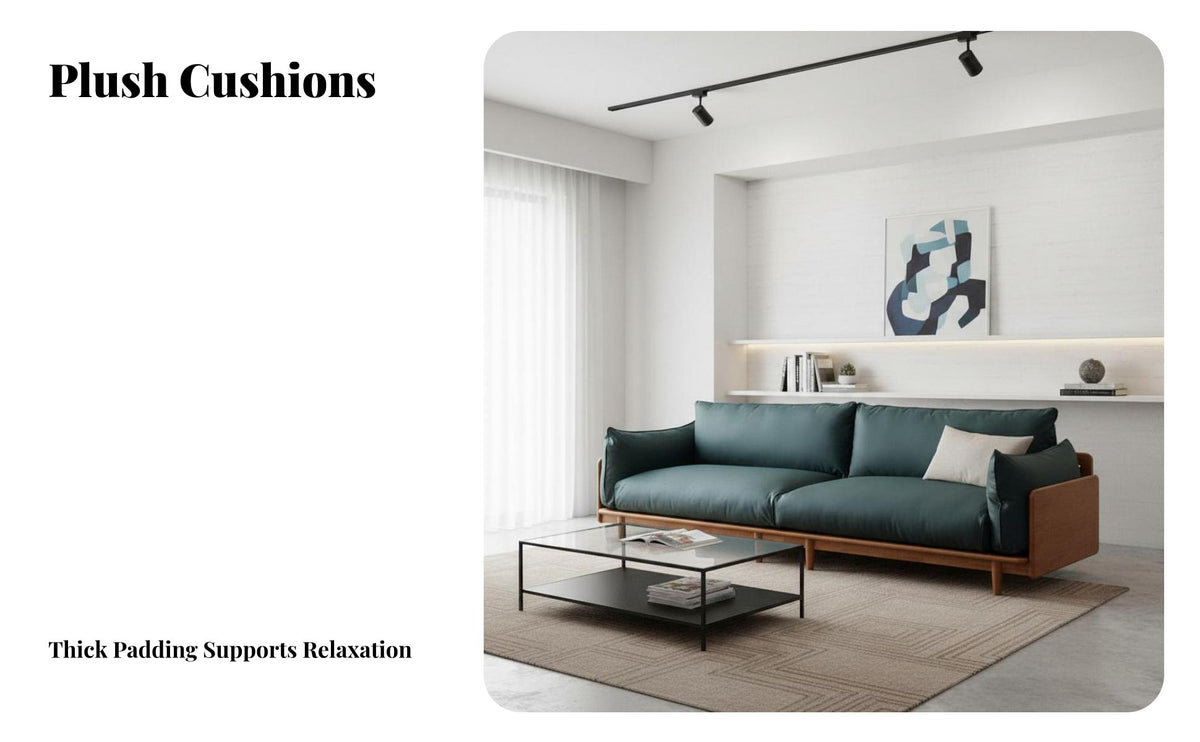 3-Seater Wooden Frame Sofa Removable and cleanable slipcovers Living Room Seating Modern Oriental Design Couch for Homeowners, Renters, Lounge Area, Office