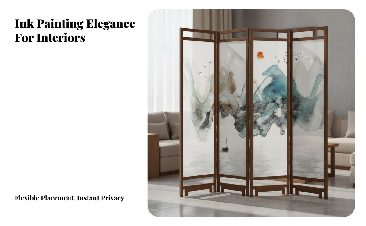 Wooden Folding Screen Foldable Design Wooden Frame Room Separate R Movable Freestanding Partition Screen for Homeowners, Hotel, Entrance Restaurant