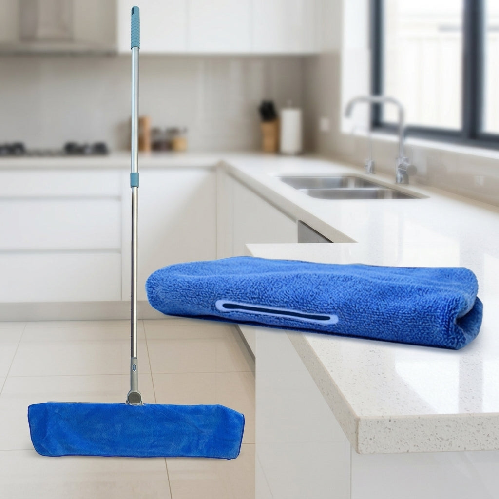 Super Absorbent Cloth Mop and Mop Head, Multi Purpose Floor Cloth for Glass, Wood Fiber Reusable Perforated Multi-Surface Cleaning Pad