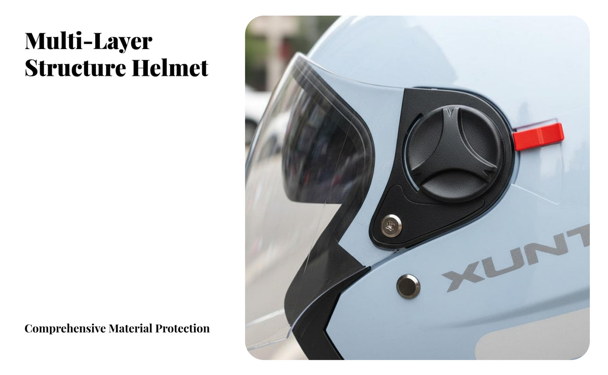 Electric Vehicle Helmet Four-Season 3/4 Open Face Helmet Impact Resistant Guarding Headwear for Riders, Women, City Commuting, Outdoor Riding