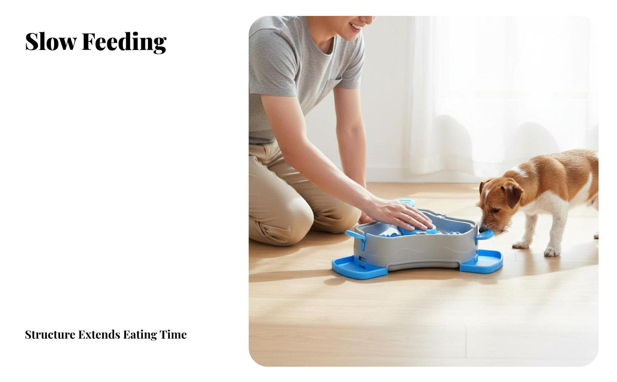 Interactive Pet Feeder Easy to Clean Press-Activated Slow Feeder Battery Push Button Treat Dispenser for Dogs, Cats