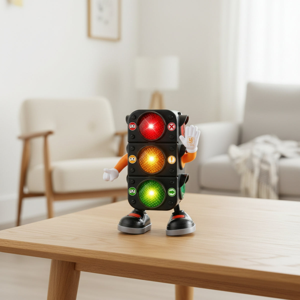 Musical Traffic Light Toy | Rechargeable, Interactive Toy with Music, for Early Learning