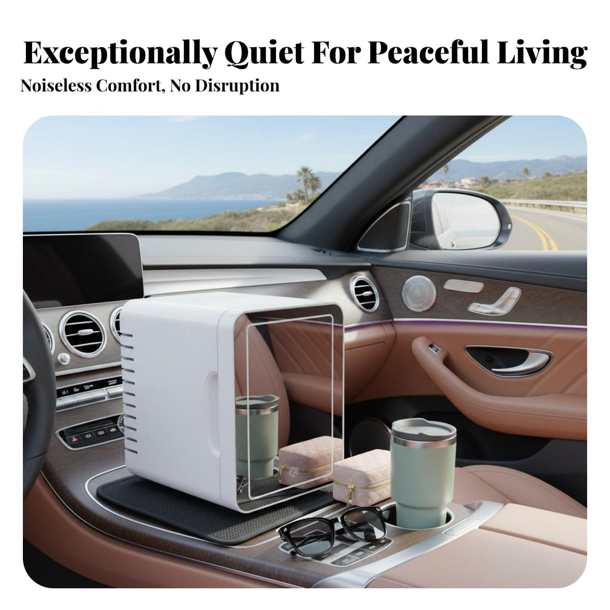 Cools & Warms Lighted Mirror cosmetic Fridge two-way Power Modes Mini Fridge with Lighted Mirror Portable Design Cosmetic chiller Quiet Operation for skincare lovers, Makeup Users, Office Workers, Dorm Room, Bedroom, Travel, Bathroom