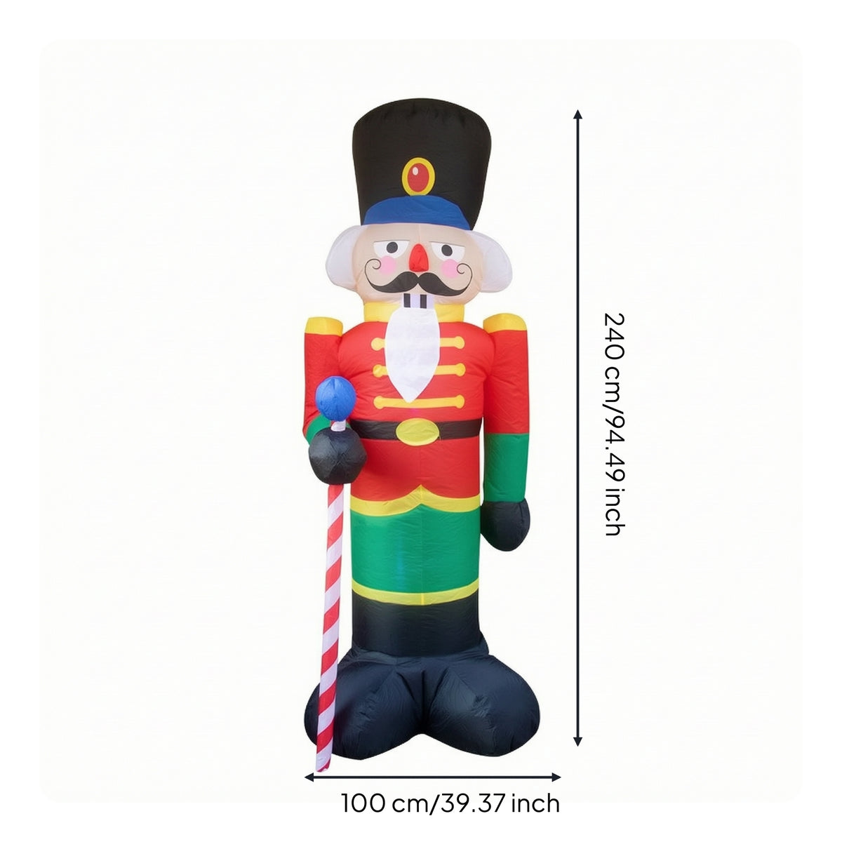 Standing Inflatable Christmas Decoration Festive Christmas Inflatable Nutcracker Indoor Holiday Decor Compact Storage for Front Yard