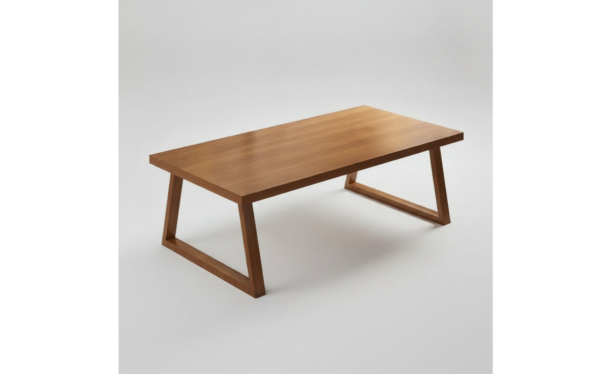 Modern Dining Table with Trapezoidal Legs Industrial Rectangular Dining Table Rustic Furniture Farmhouse for Kitchen