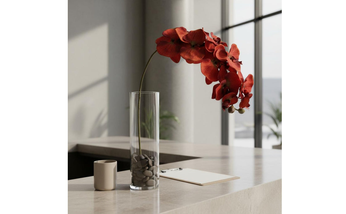 Vase Decoration Artificial Flower Lifelike Fake Flower Modern Design for Tabletop, Living Room, Office