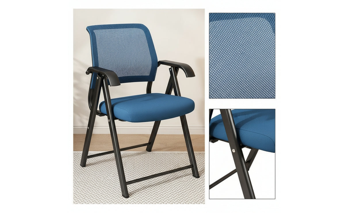 Foldable Office Chair Space-Saving Folding Office Chair Padded Seating for, Meeting Room