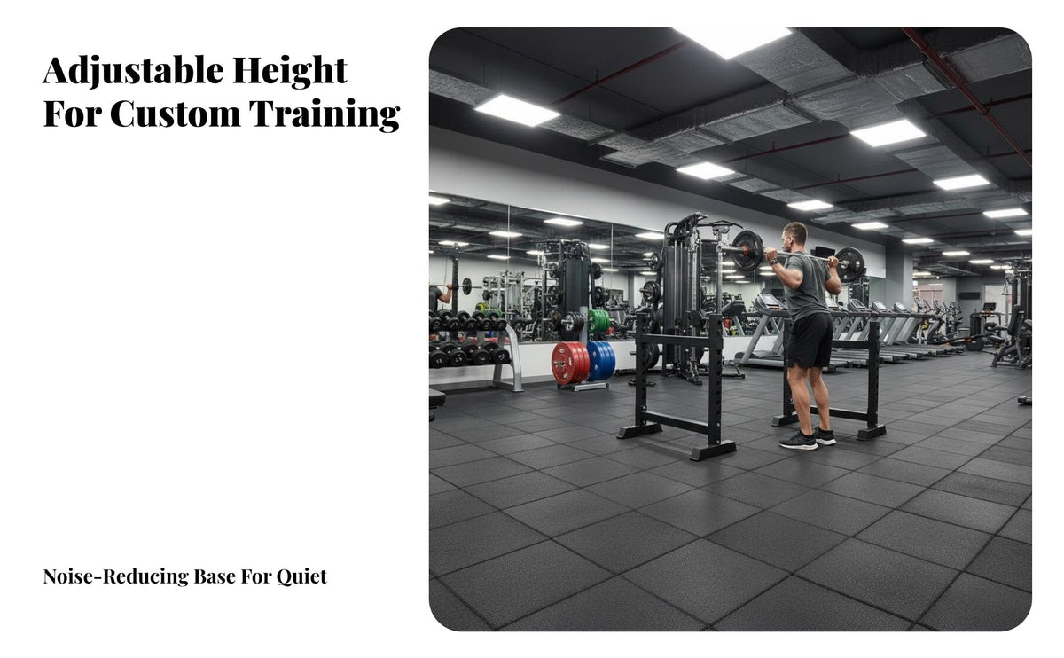 Multi-Functional Adjustable Squat Rack Heavy-Duty Steel Frame Adjustable Bench Press Rack 500kg Load Capacity Barbell Squat Stand Stable Base for Home Gym Users, Weightlifters, Bodybuilders