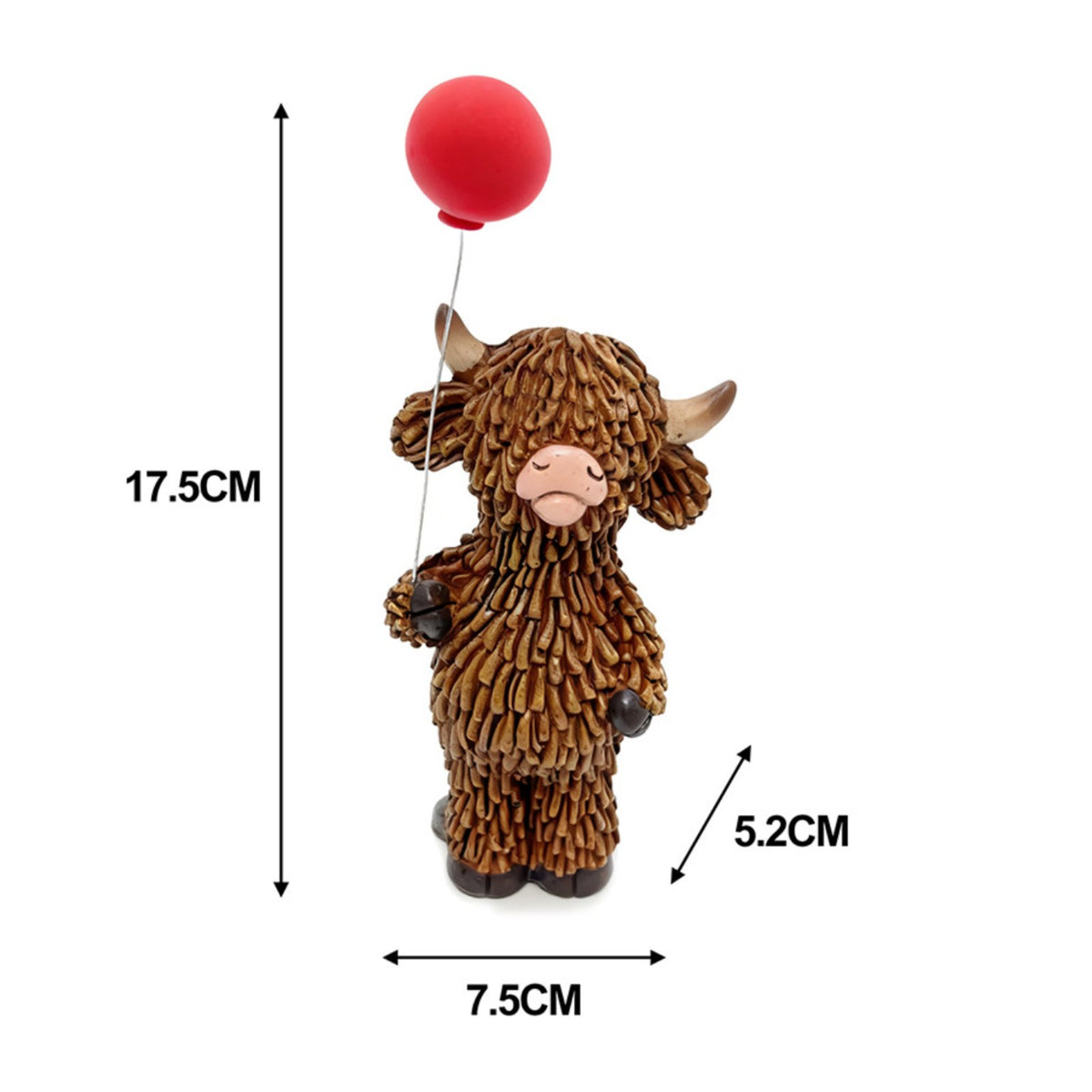 Mother's Day Gift Highland Cow Figurine Hand-Crafted Resin Calf Ornament Cute Creature Design Resin Calf Sculpture Rustic Charm for Mothers, Desktop, Shelf, Nursery, Office