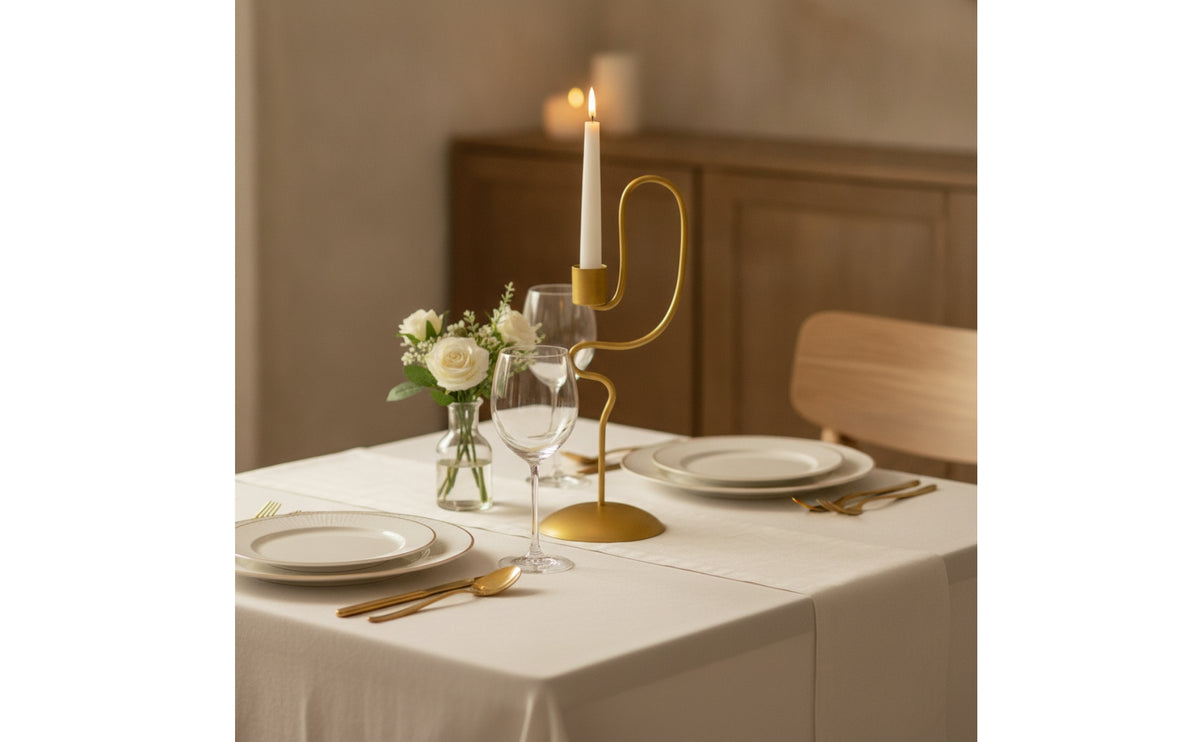 Candle Holder with Round Base Decorative Metal Candle Holder Decor Freestanding Modern for Event Planners, Table Centerpiece