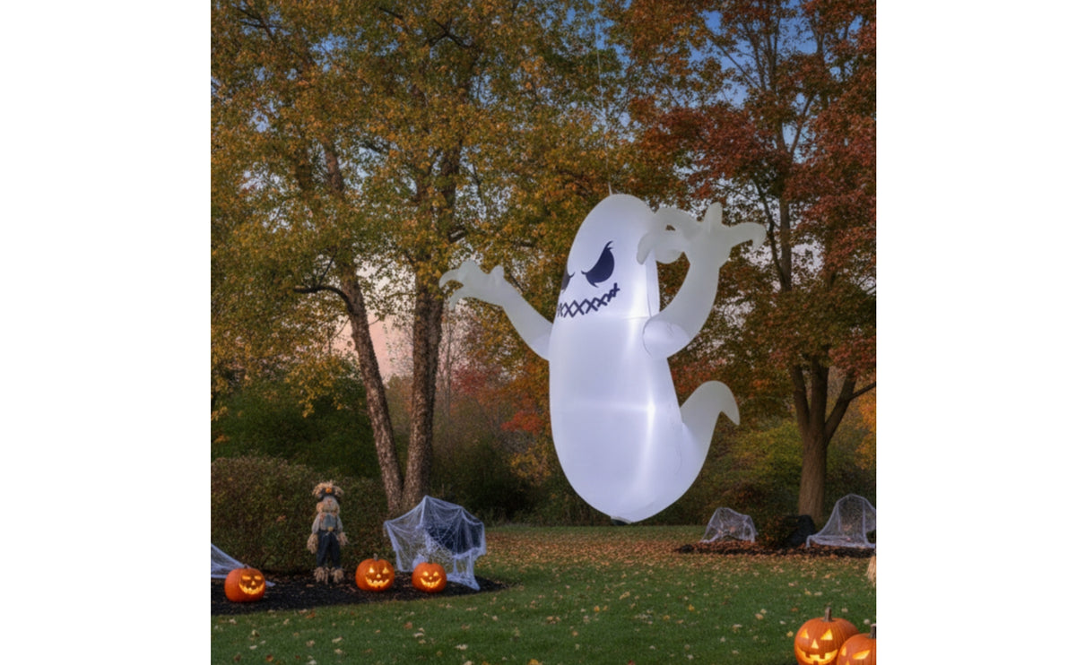 Halloween Inflatable Ghost with Built-in LEDs Lighted Inflatable Ghost with LED Outdoor Decoration Glowing for Homeowners, Party Hosts, Yard, Garden, Porch