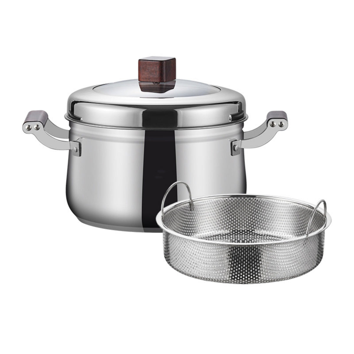 Japanese Style Steam Rice Cooker Easy to Clean Stainless Steel Steamer Pot Transparent Glass Lid Double Layer Rice Steamer for Restaurant