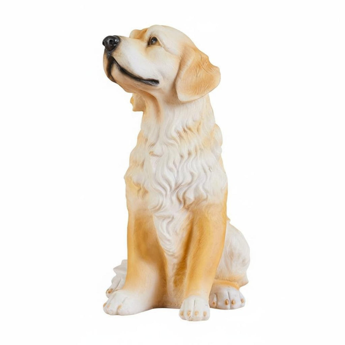 Handmade Craft Lifelike Dog Statue Detailed Craftsmanship Realistic Dog Figurine Hand-Painted for Pet Owners, Garden, Patio, Office