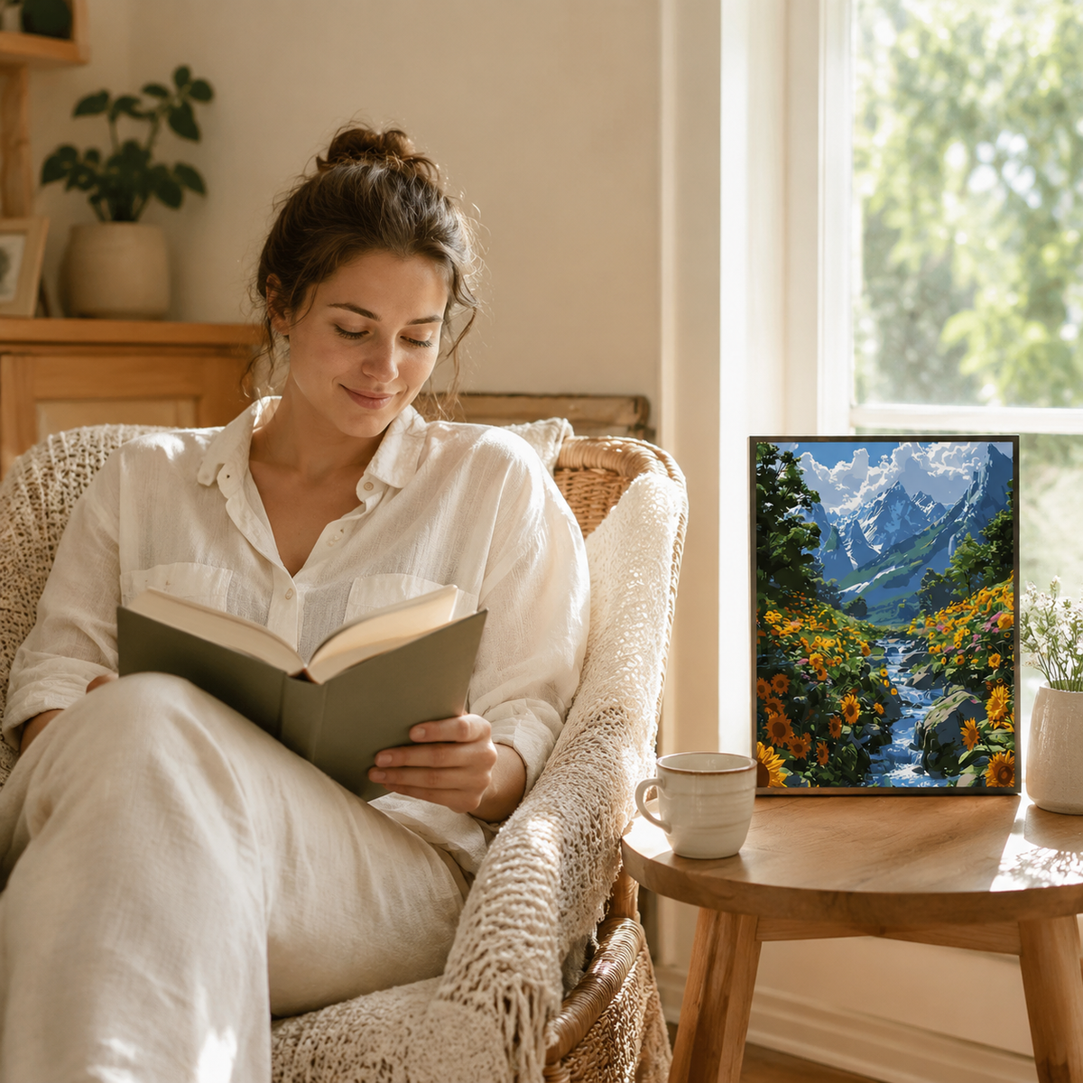 DIY Digital Oil Painting Kit for Beginners - Hand-Painted Landscape Scenery Fill-in Decorative Art