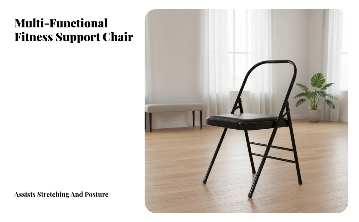 Foldable Design Iyengar Mind-Body Practice Chair Ergonomic Support Folding Mind-Body Practice Chair Stable and Long-Lasting Fitness Equipment Space-Saving for Beginners
