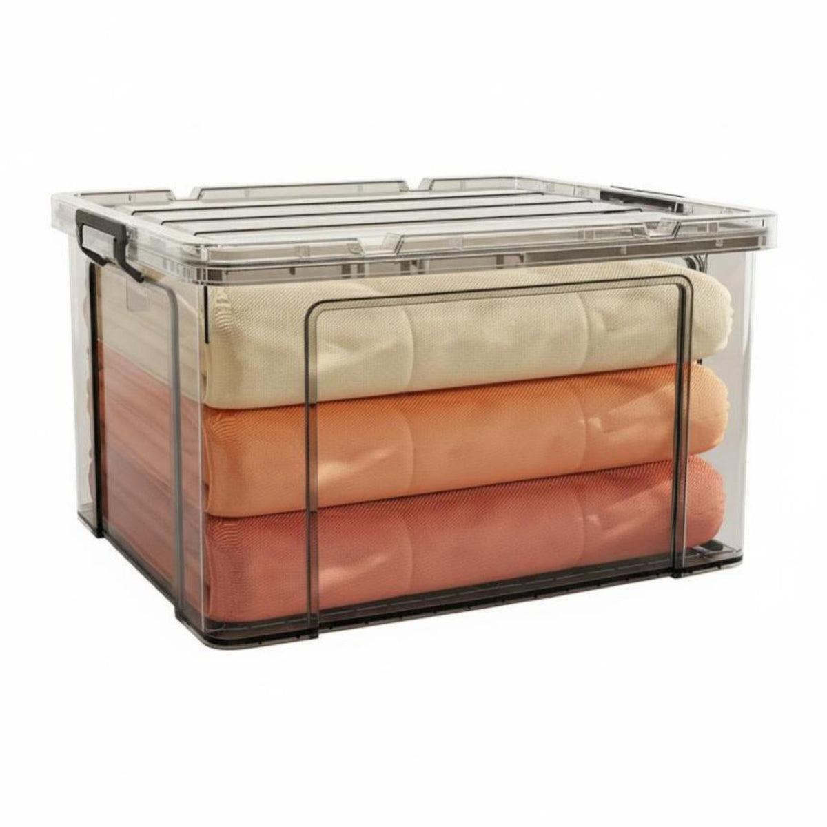 Stackable Clear Bin with Lid Large Capacity Stackable Lidded Tote for Homeowners