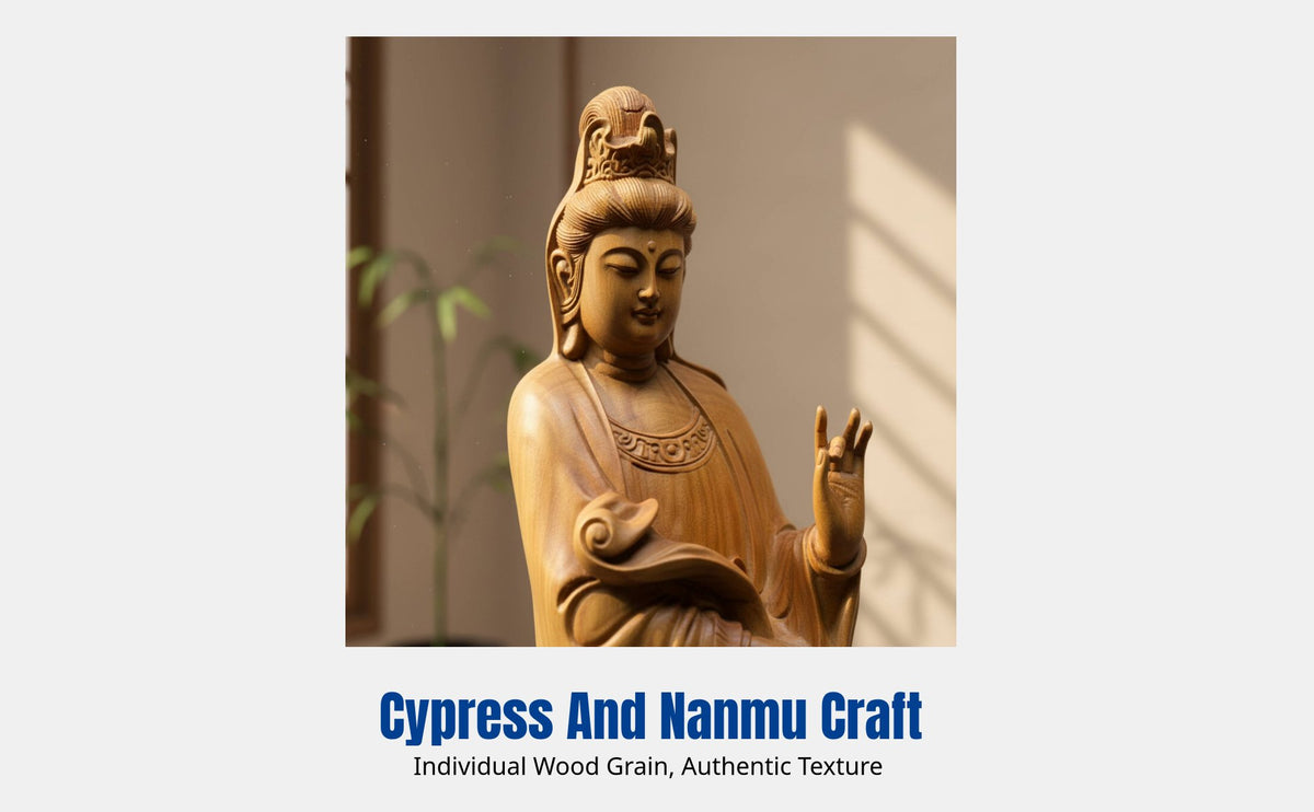 Cypress Wood Sculpture, Base Carving Decor, Wyrm Turtle Maitreya Theme, Living Room Office Display