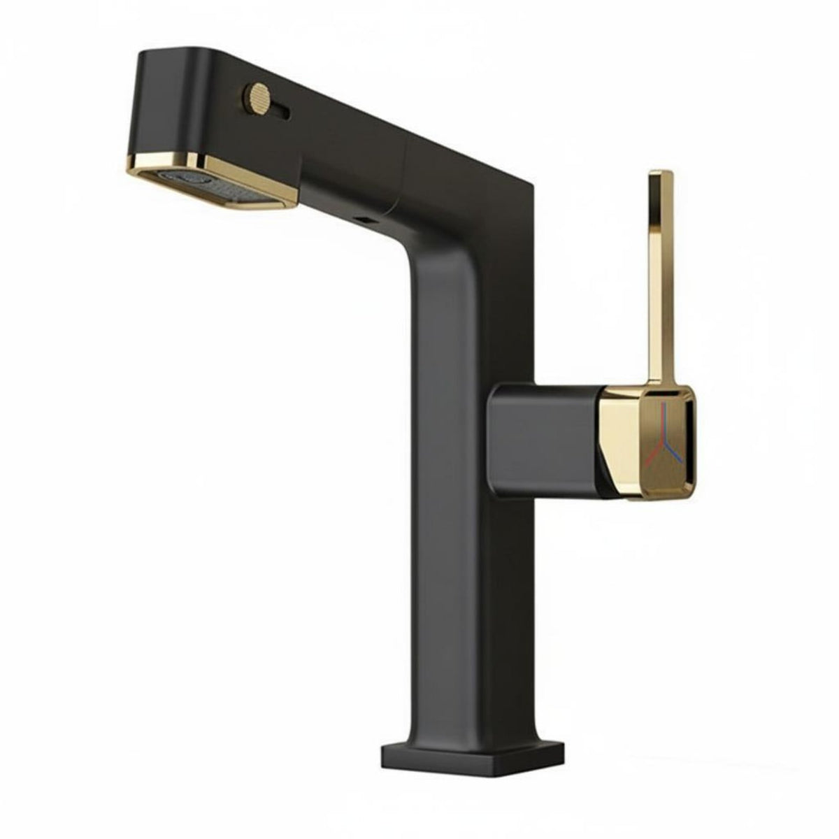 Pull-out Lavatory Faucet Easy Installation Pull out Lavatory Faucet Gunmetal Grey Finish Retractable Basin Mixer