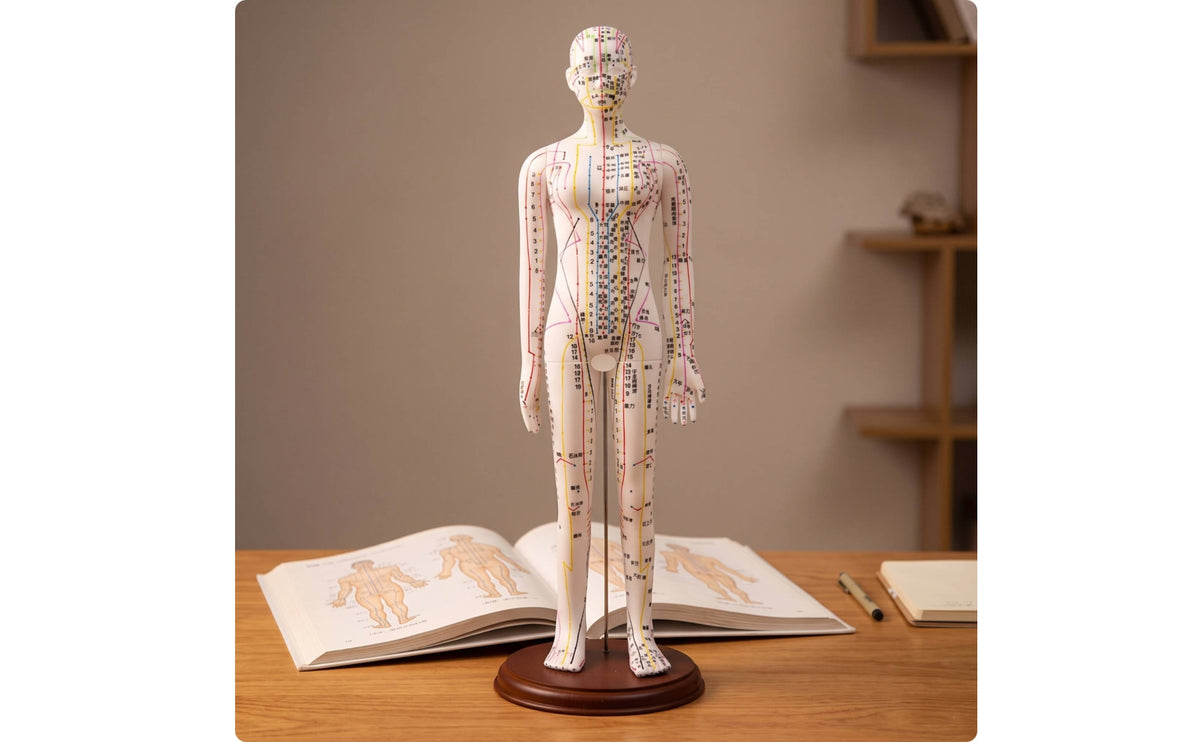 Acupoint Training Figure Model with Base Annotated Acupoint Training Figure Mannequin with Base Standing Meridian Teaching Mannequin for Students
