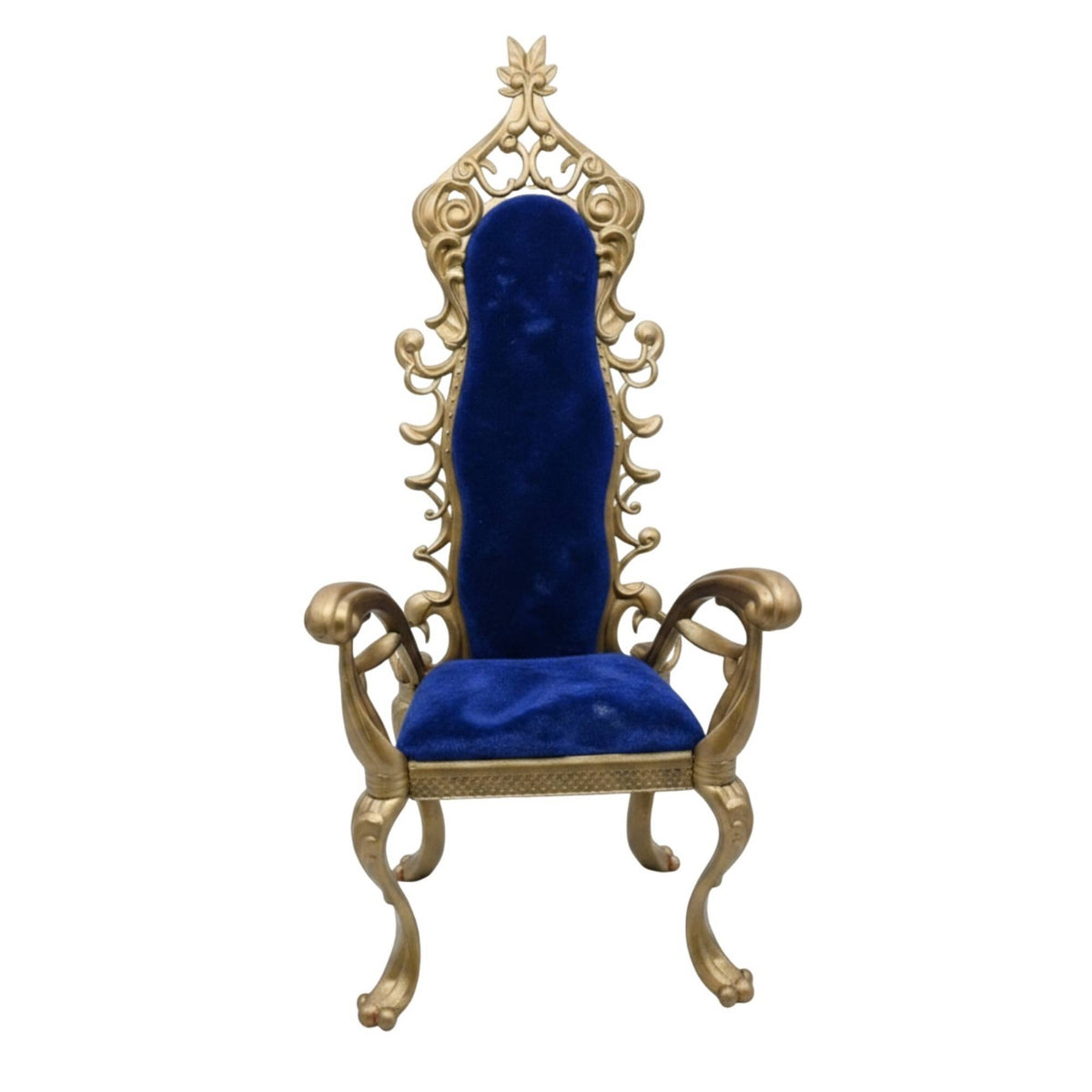 1:8 Scale Miniature Throne Chair High-Back Dollhouse Furniture Scrollwork